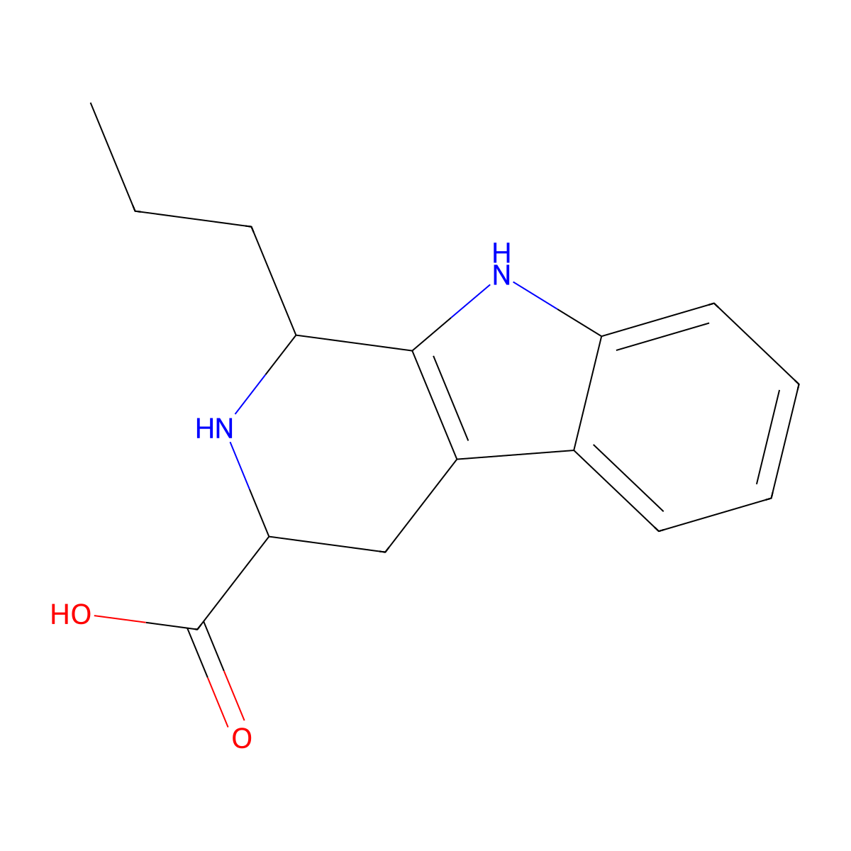 1-Propyl-2,3,4,9-tetrahydro-1H-beta-carboline-3-carboxylic acid molecular structure, CAS 147796-05-2