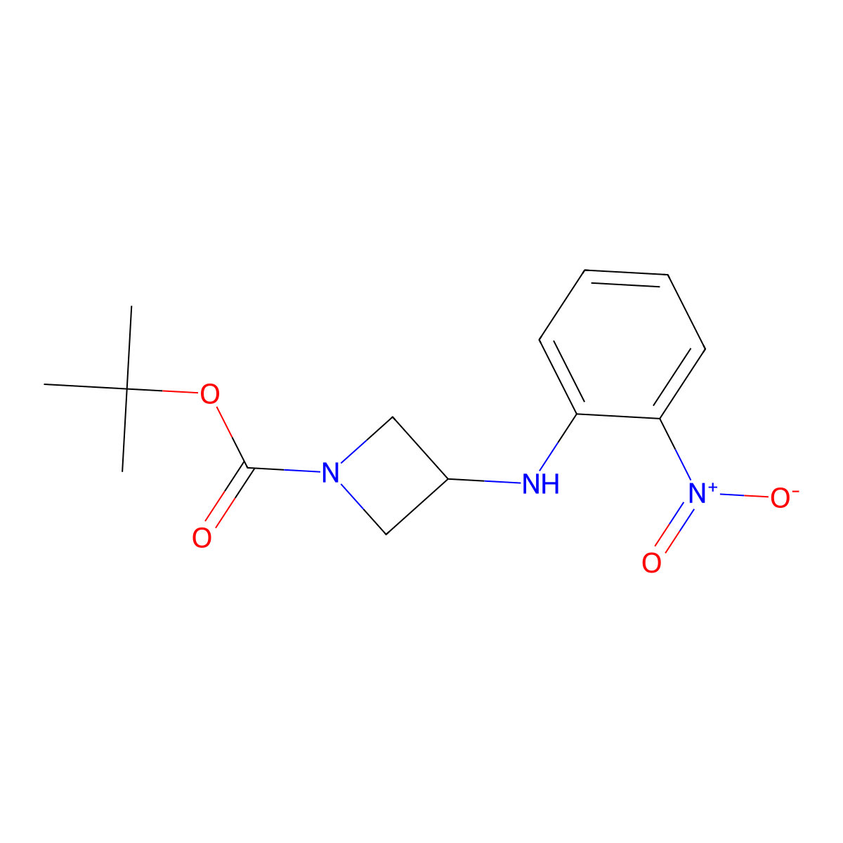 Tert-butyl 3-(2-nitroanilino)azetidine-1-carboxylate molecular structure, CAS 1477963-33-9