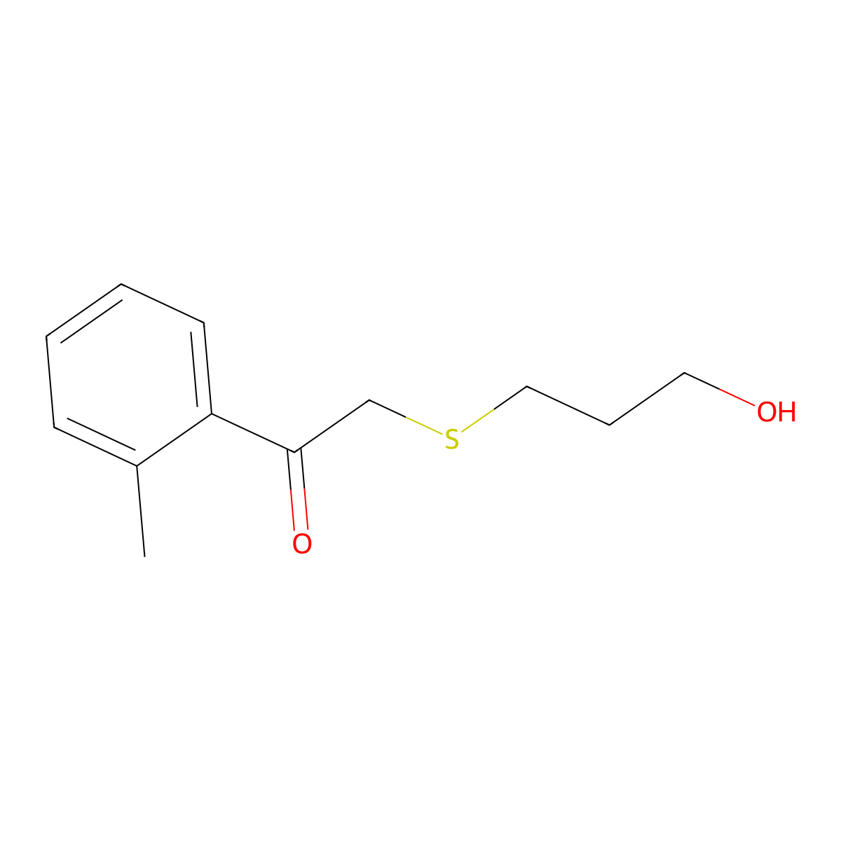 2-((3-Hydroxypropyl)thio)-1-(o-tolyl)ethan-1-one molecular structure, CAS 1477970-75-4