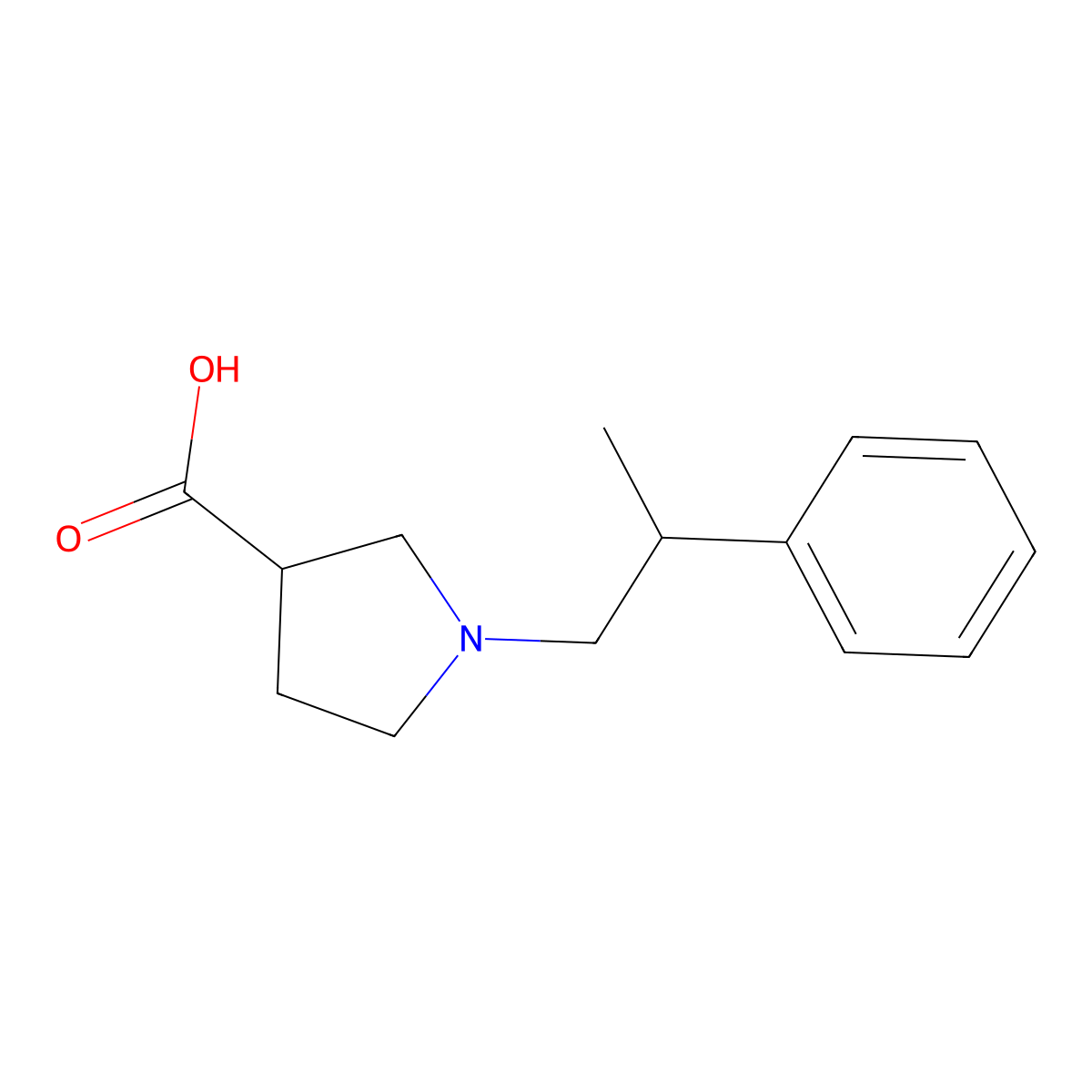 1-(2-Phenylpropyl)pyrrolidine-3-carboxylic acid molecular structure, CAS 1477978-93-0