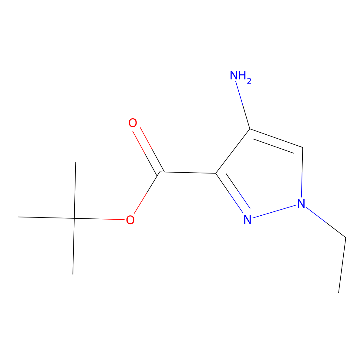 Tert-butyl 4-amino-1-ethyl-1h-pyrazole-3-carboxylate molecular structure, CAS 1477984-35-2