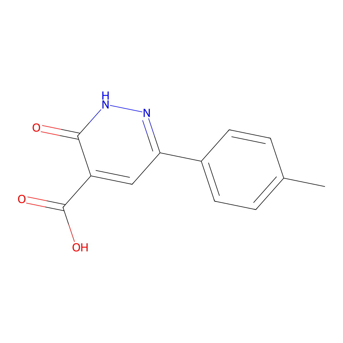 3-Oxo-6-(p-tolyl)-2,3-dihydropyridazine-4-carboxylic acid molecular structure, CAS 1477991-68-6