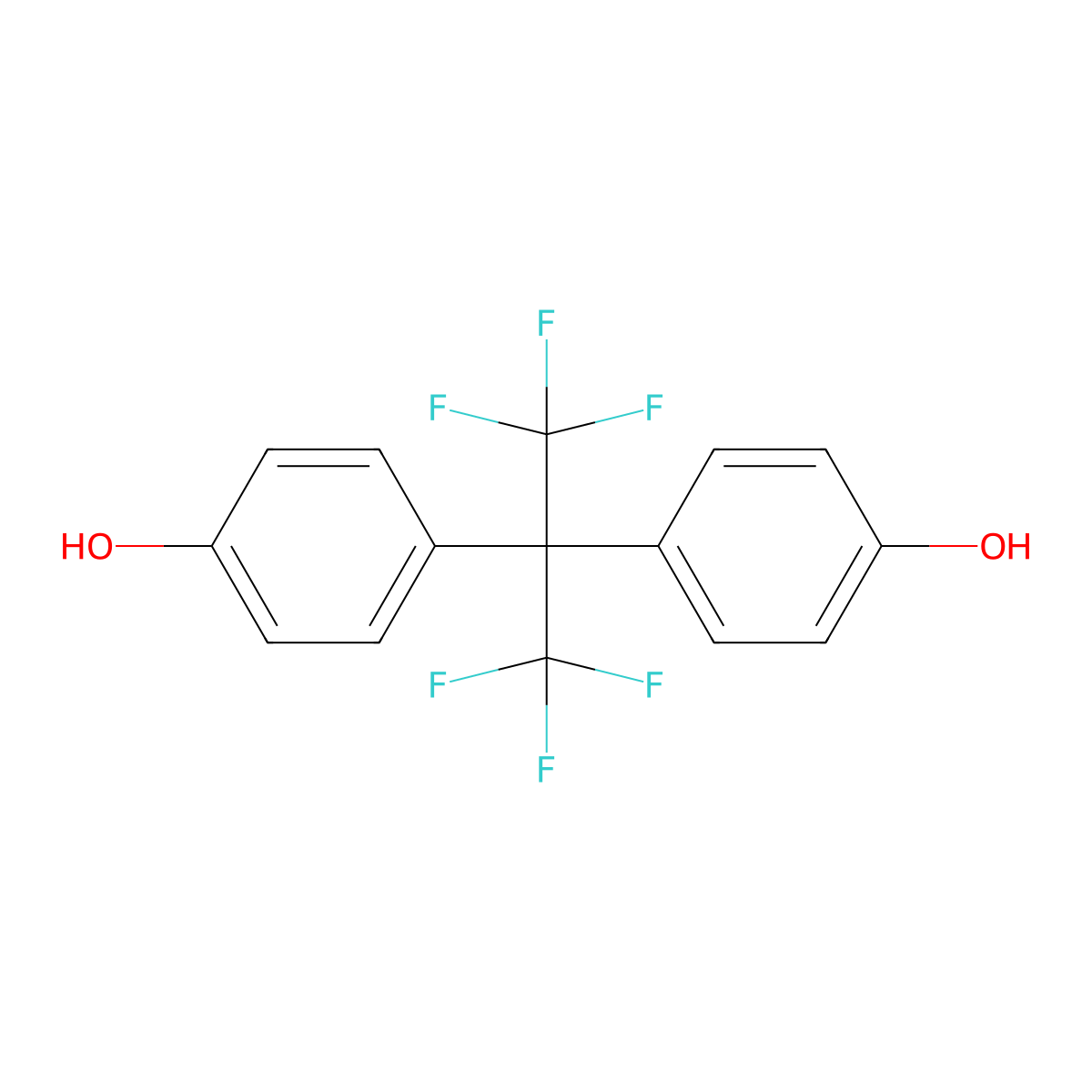 bisphenol AF molecular structure, CAS 1478-61-1