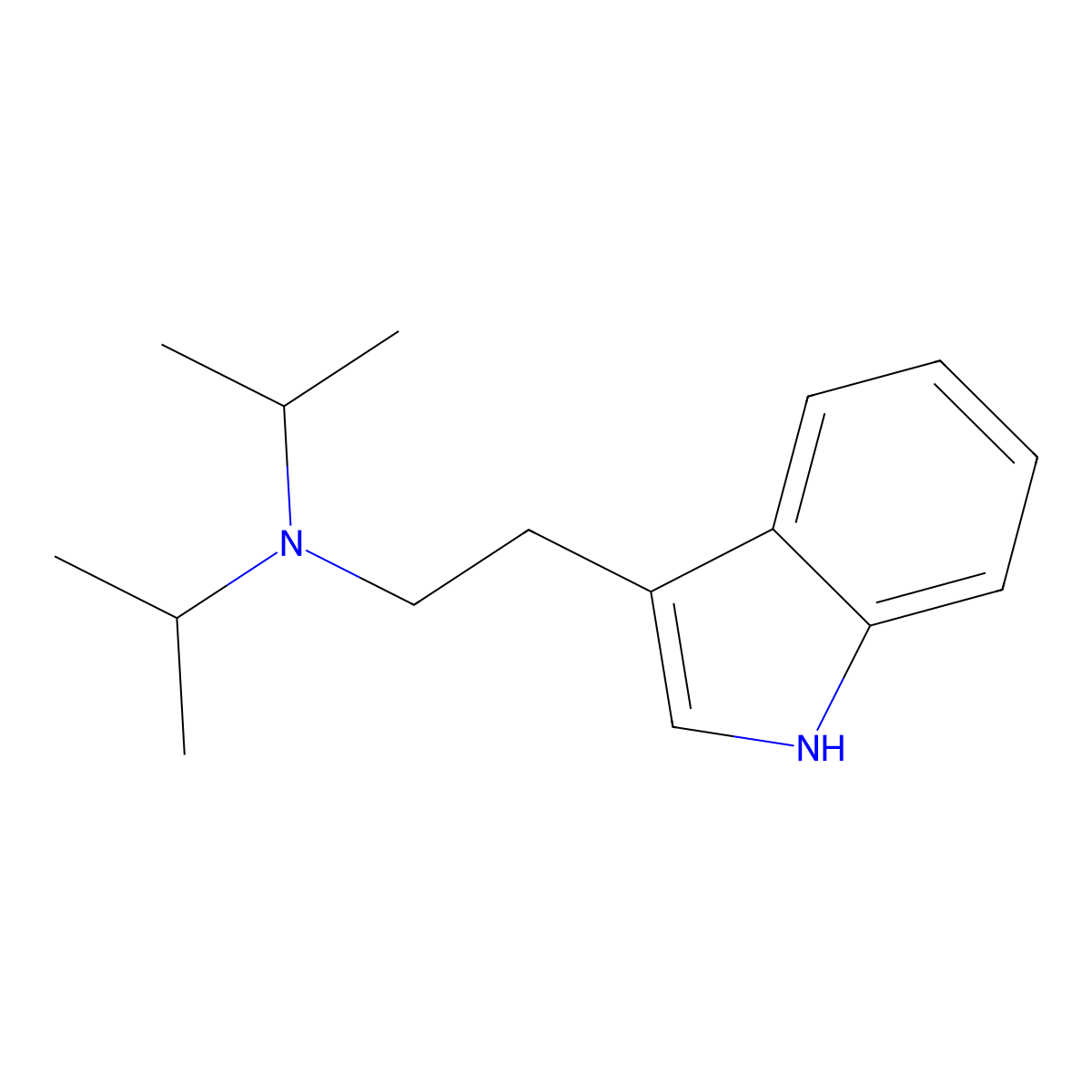 N,N-Diisopropyltryptamine molecular structure, CAS 14780-24-6