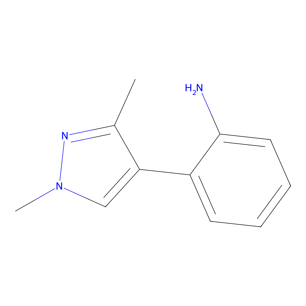 2-(1,3-Dimethyl-1H-pyrazol-4-yl)benzenamine molecular structure, CAS 1478015-02-9