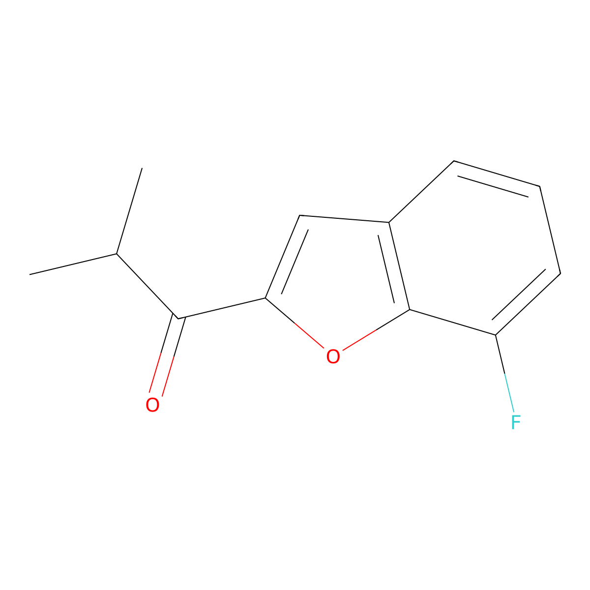 1-(7-Fluoro-1-benzofuran-2-yl)-2-methylpropan-1-one molecular structure, CAS 1478017-69-4