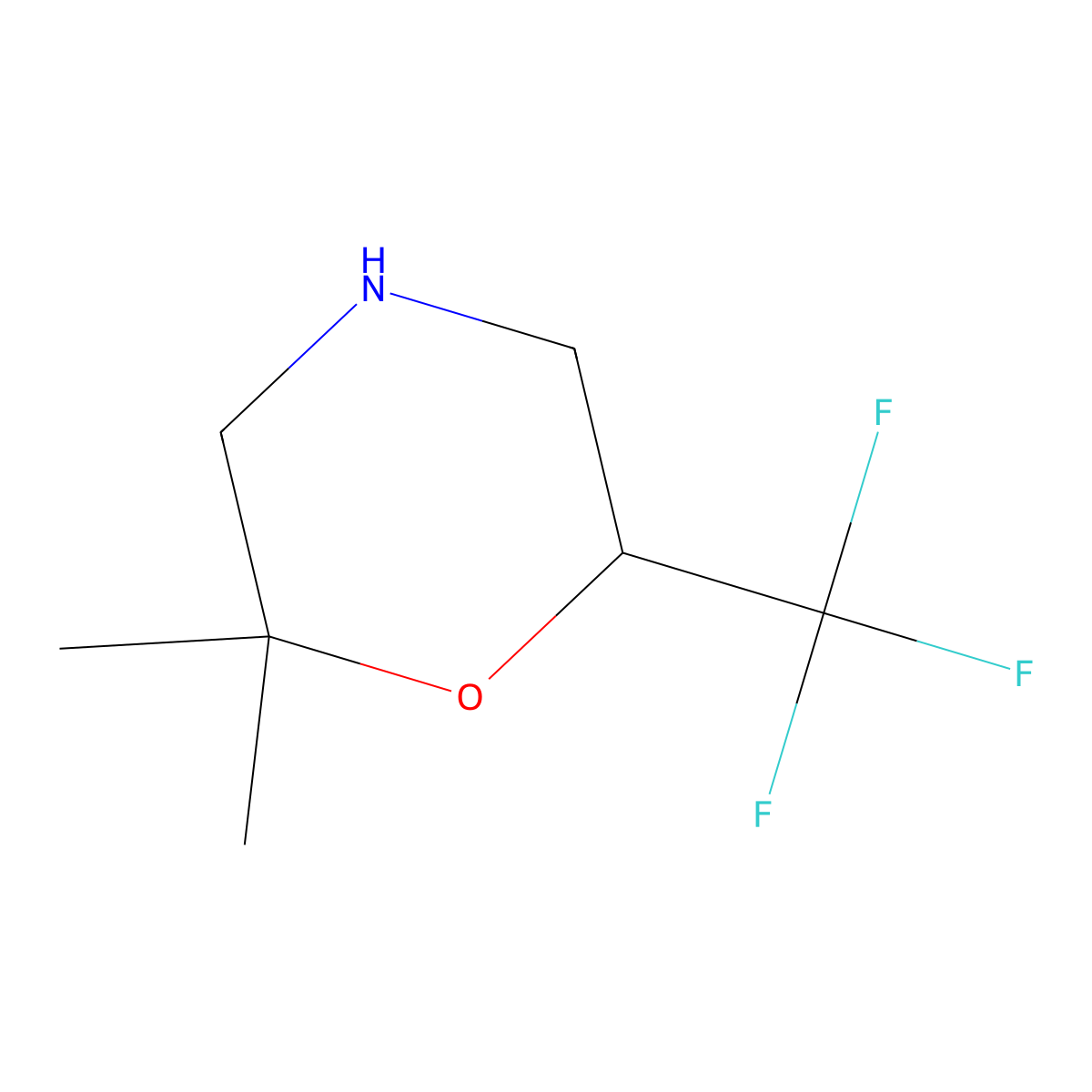 2,2-Dimethyl-6-(trifluoromethyl)morpholine molecular structure, CAS 1478030-16-8
