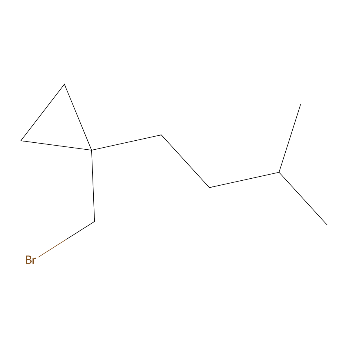 1-(Bromomethyl)-1-(3-methylbutyl)cyclopropane molecular structure, CAS 1478034-61-5