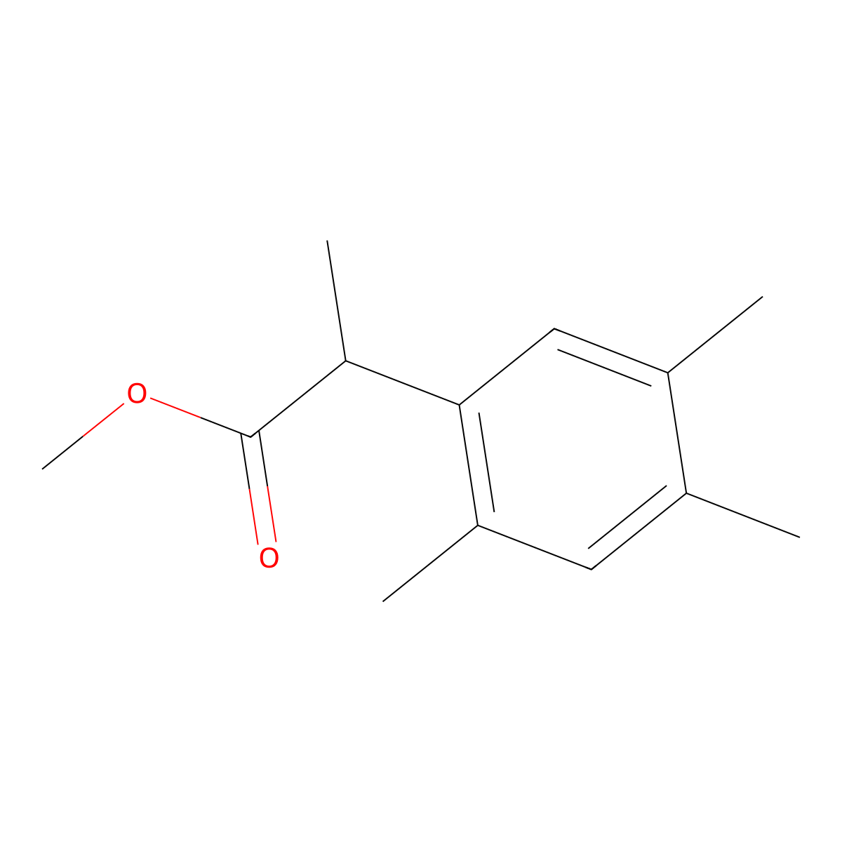 Methyl 2-(2,4,5-trimethylphenyl)propanoate molecular structure, CAS 1478037-47-6