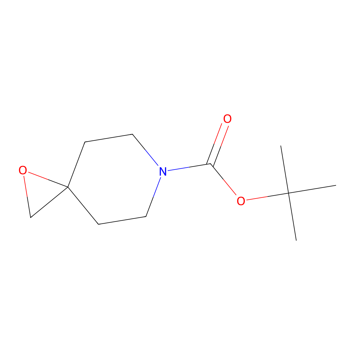 tert-Butyl 1-oxa-6-azaspiro(2.5)octane-6-carboxylate molecular structure, CAS 147804-30-6