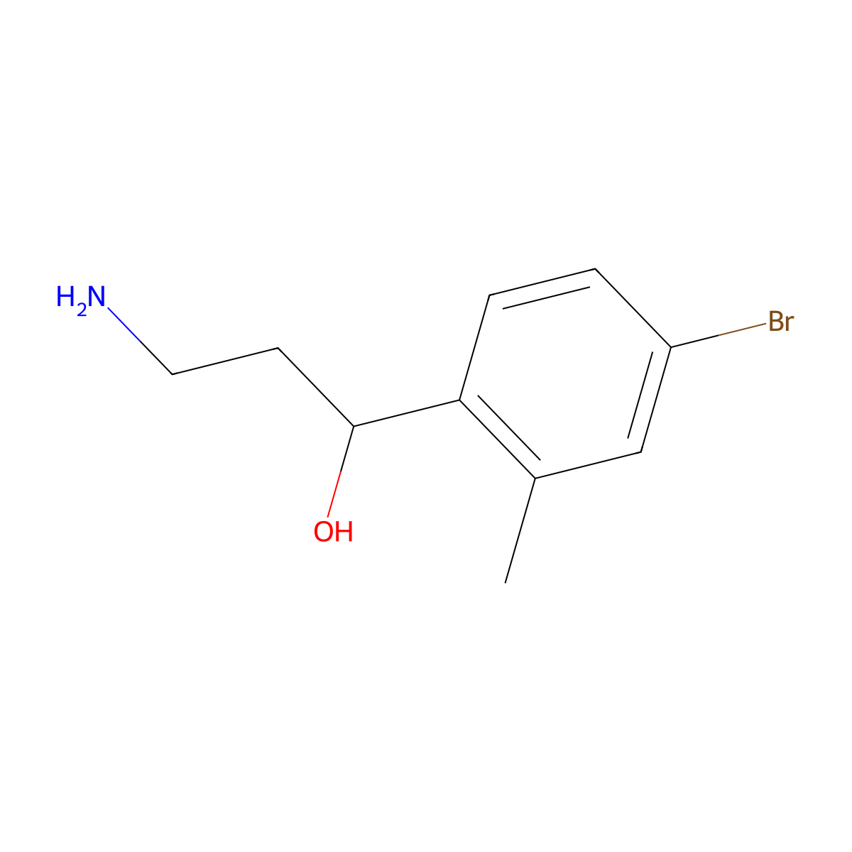 3-Amino-1-(4-bromo-2-methylphenyl)propan-1-ol molecular structure, CAS 1478041-78-9