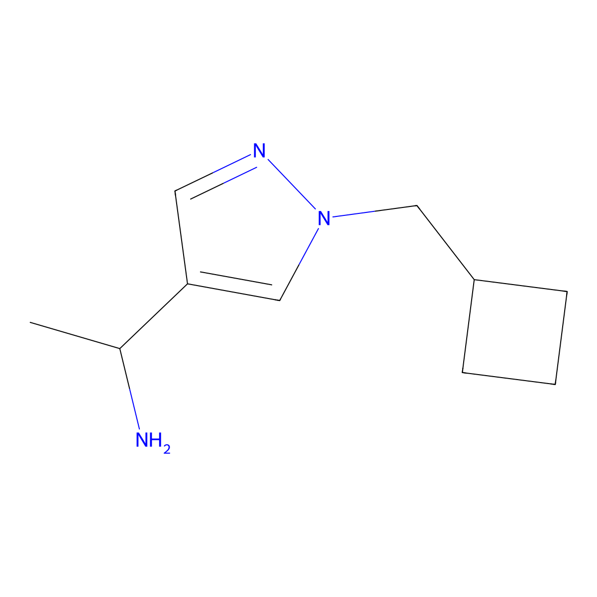 1-(1-(cyclobutylmethyl)-1H-pyrazol-4-yl)ethan-1-amine molecular structure, CAS 1478053-80-3