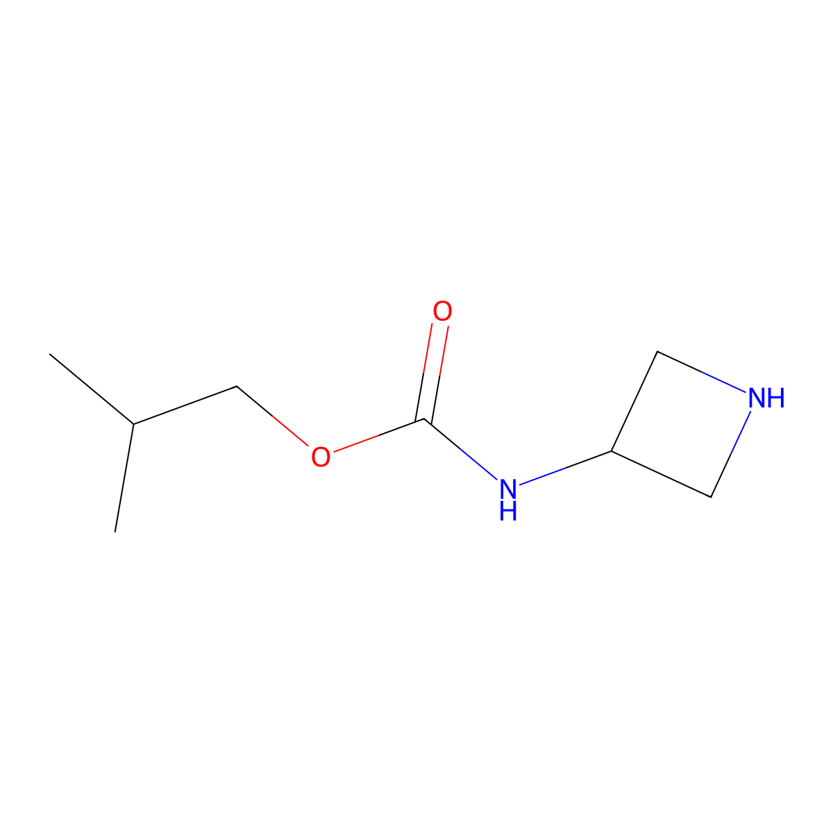 2-methylpropyl N-(azetidin-3-yl)carbamate molecular structure, CAS 1478062-12-2