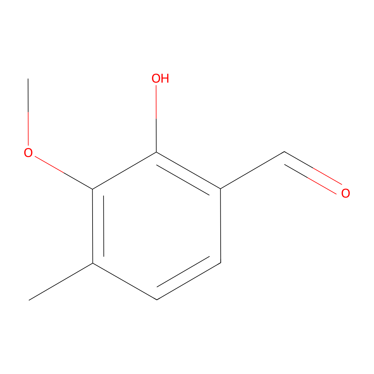 2-Hydroxy-3-methoxy-4-methylbenzaldehyde molecular structure, CAS 147807-80-5