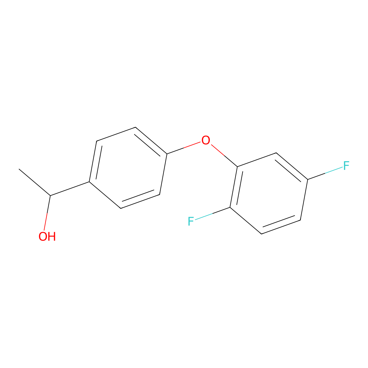 1-[4-(2,5-Difluorophenoxy)phenyl]ethan-1-ol molecular structure, CAS 1478075-02-3