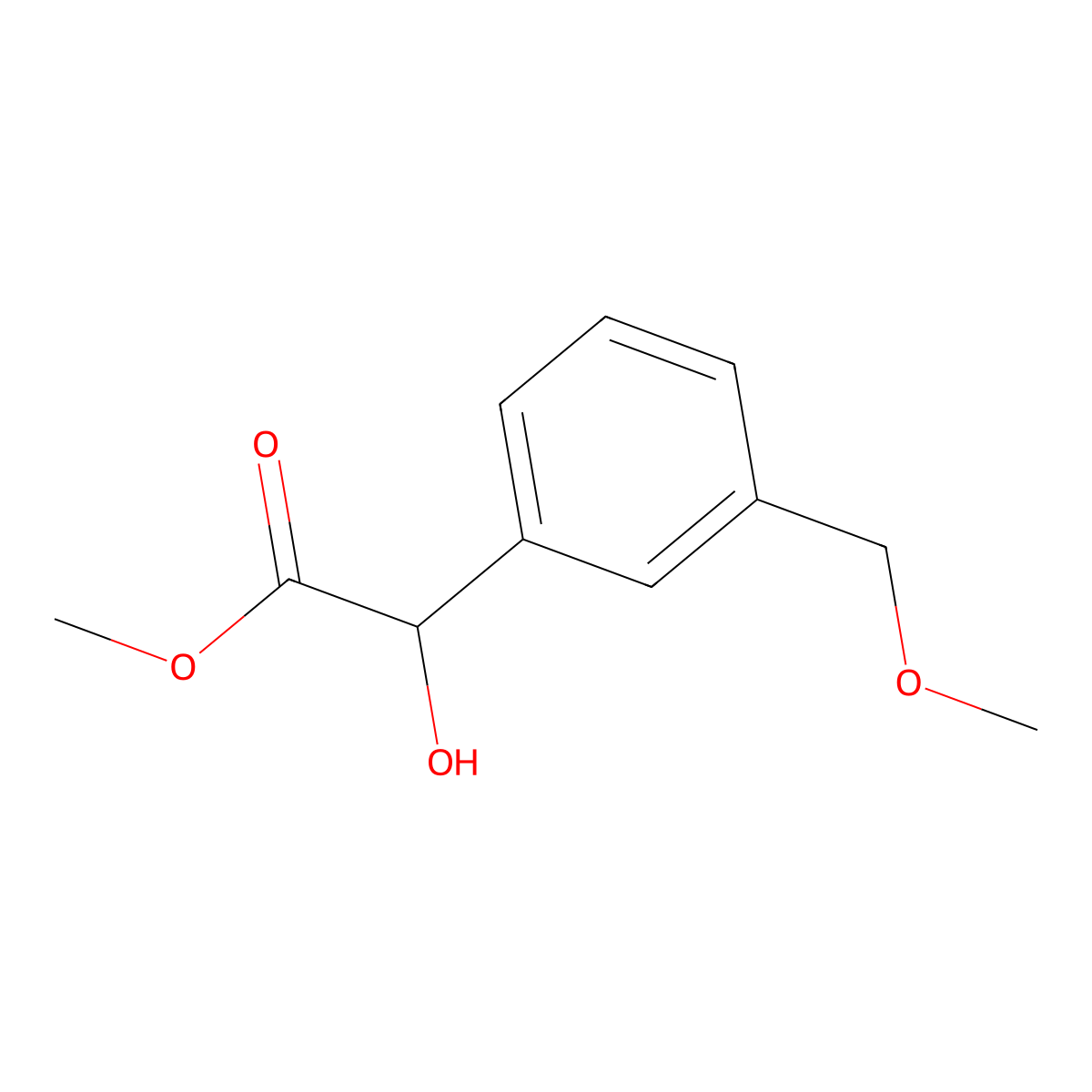 Methyl 2-hydroxy-2-[3-(methoxymethyl)phenyl]acetate molecular structure, CAS 1478077-45-0