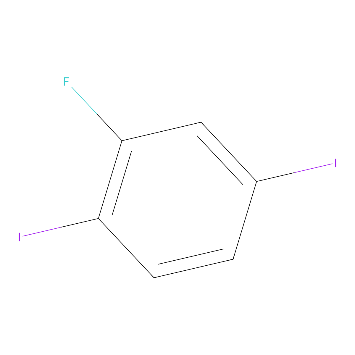 2-Fluoro-1,4-diiodobenzene molecular structure, CAS 147808-02-4