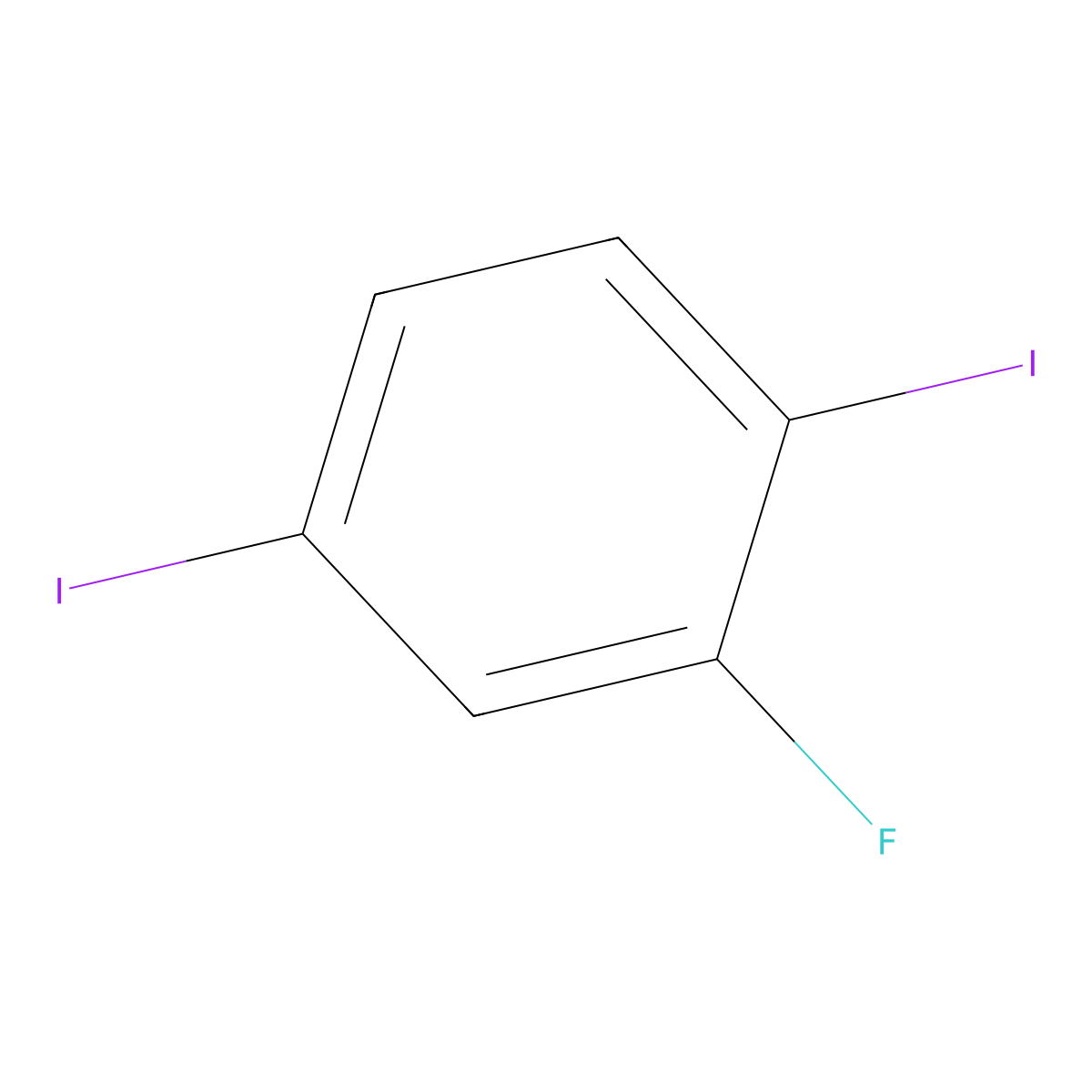 2-Fluoro-1,4-diiodobenzene molecular structure, CAS 147808-02-4