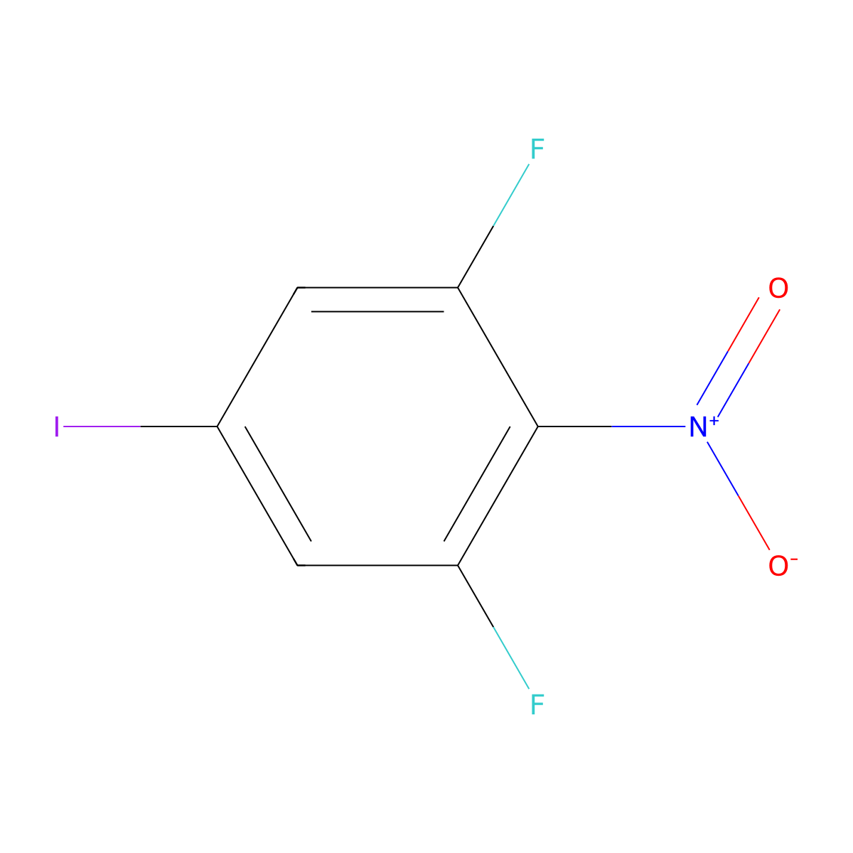 1,3-Difluoro-5-iodo-2-nitrobenzene molecular structure, CAS 147808-40-0