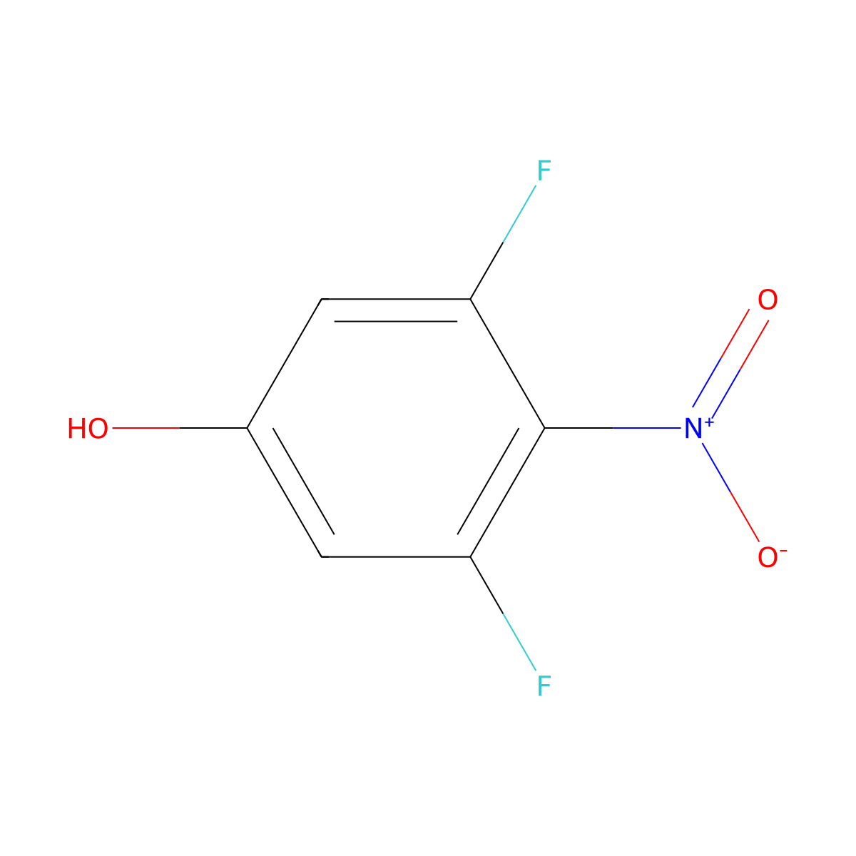 3,5-Difluoro-4-nitrophenol molecular structure, CAS 147808-41-1