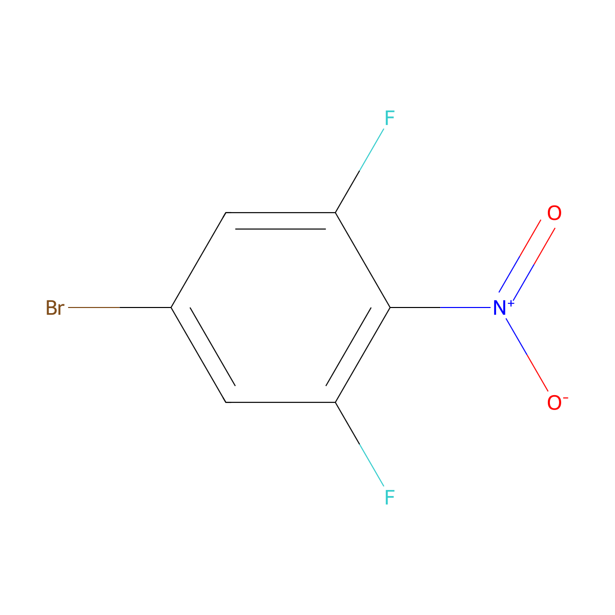 5-Bromo-1,3-difluoro-2-nitrobenzene molecular structure, CAS 147808-42-2