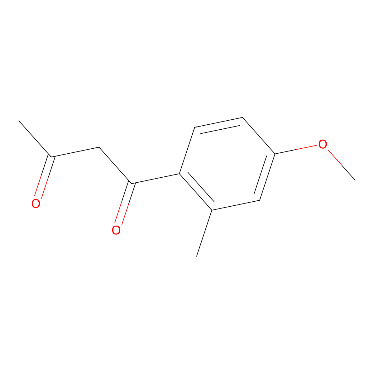 1,3-Butanedione, 1-(4-methoxy-2-methylphenyl)- molecular structure, CAS 147808-44-4