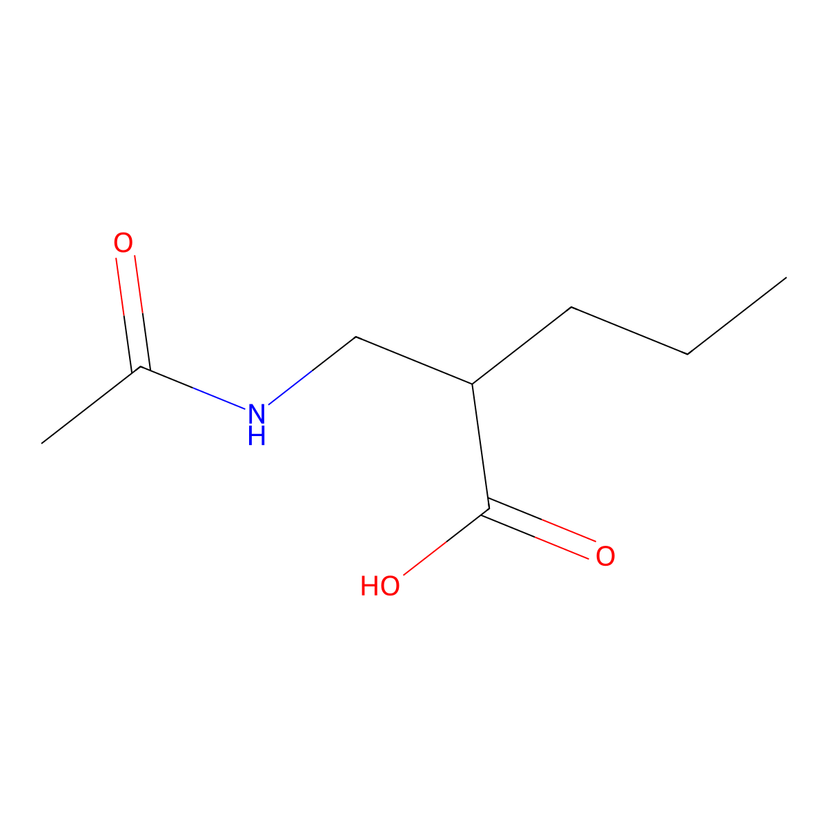 2-(Acetamidomethyl)pentanoic acid molecular structure, CAS 1478088-13-9