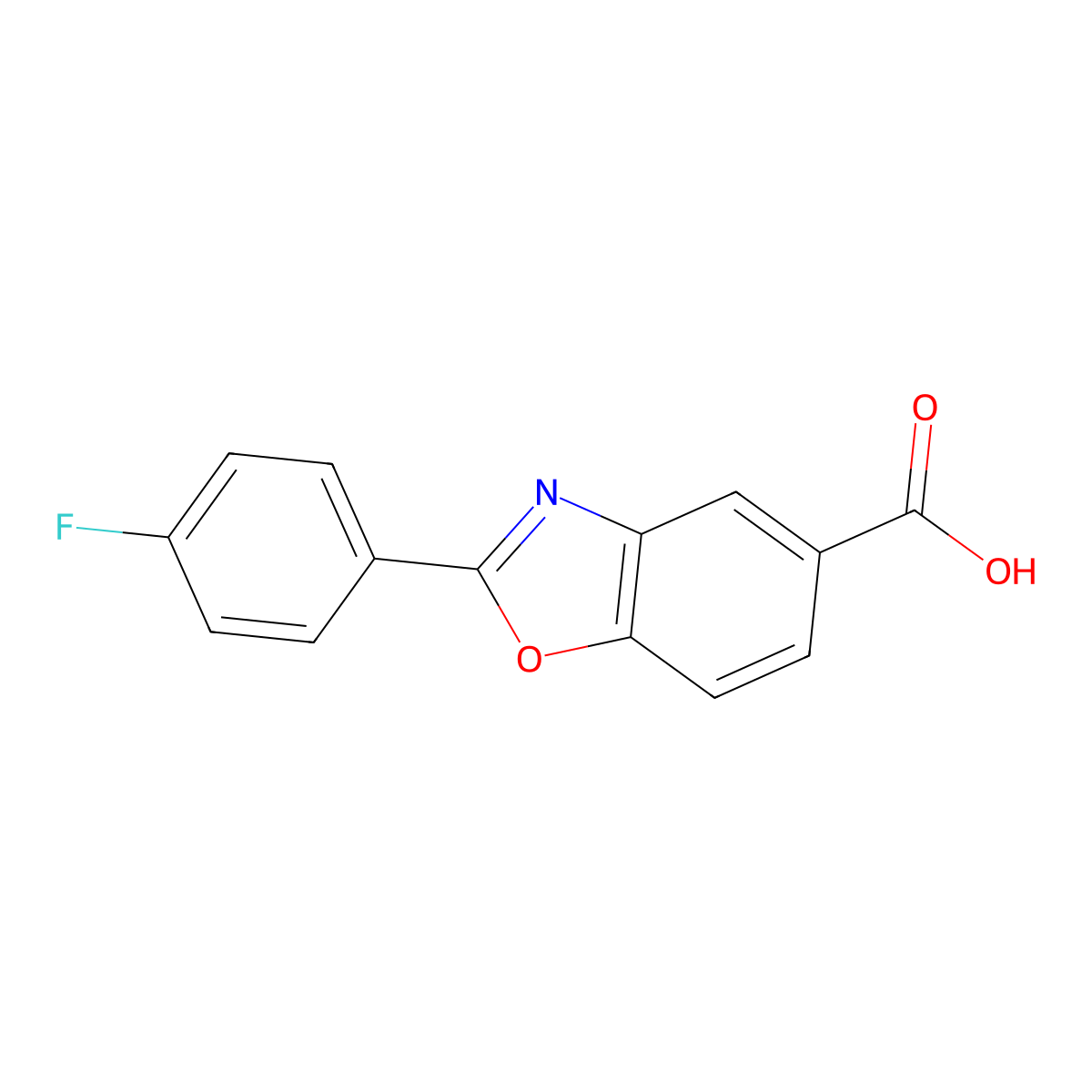 2-(4-Fluorophenyl)benzo[d]oxazole-5-carboxylic acid molecular structure, CAS 147809-23-2