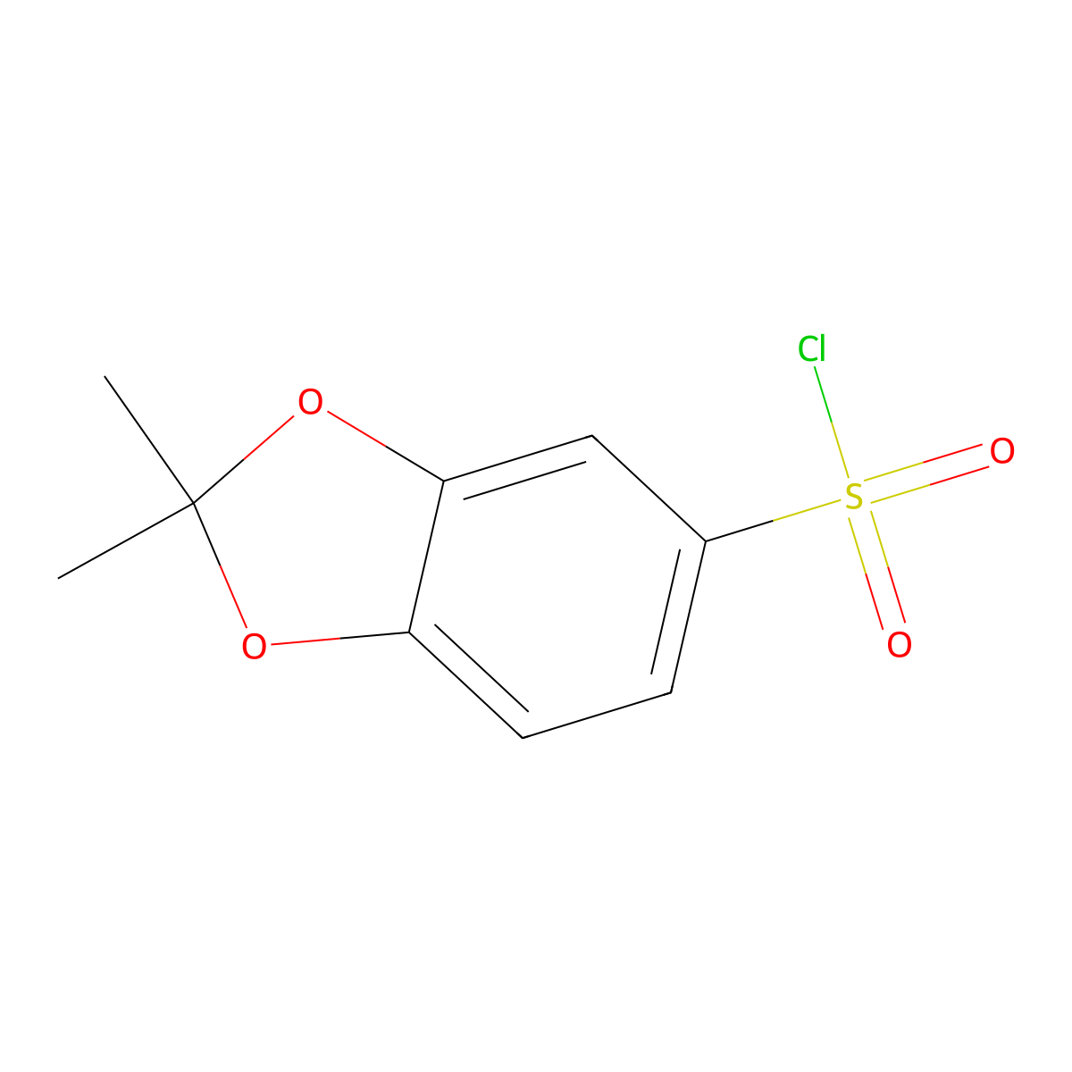 2,2-Dimethyl-1,3-dioxaindane-5-sulfonyl chloride molecular structure, CAS 147809-42-5