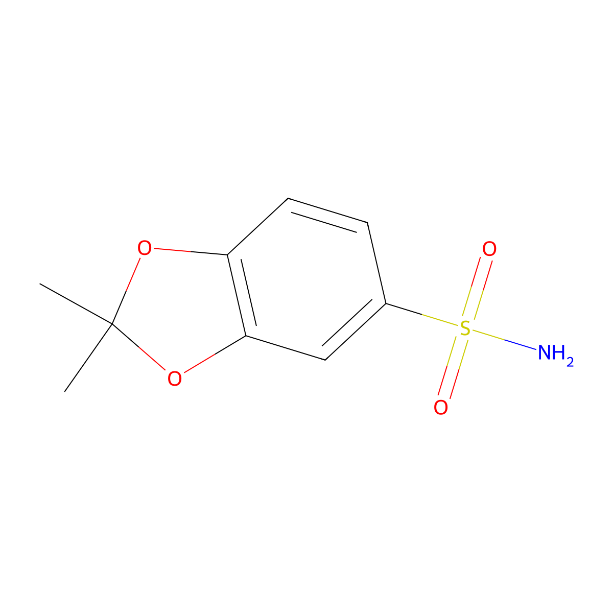 2,2-Dimethyl-1,3-dioxaindane-5-sulfonamide molecular structure, CAS 147809-43-6