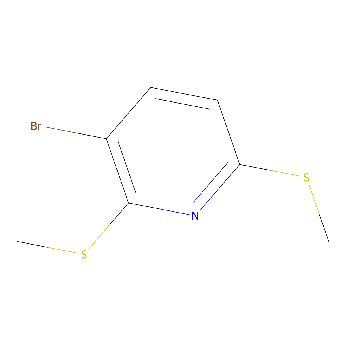 3-Bromo-2,6-bis(methylthio)pyridine molecular structure, CAS 1478090-92-4