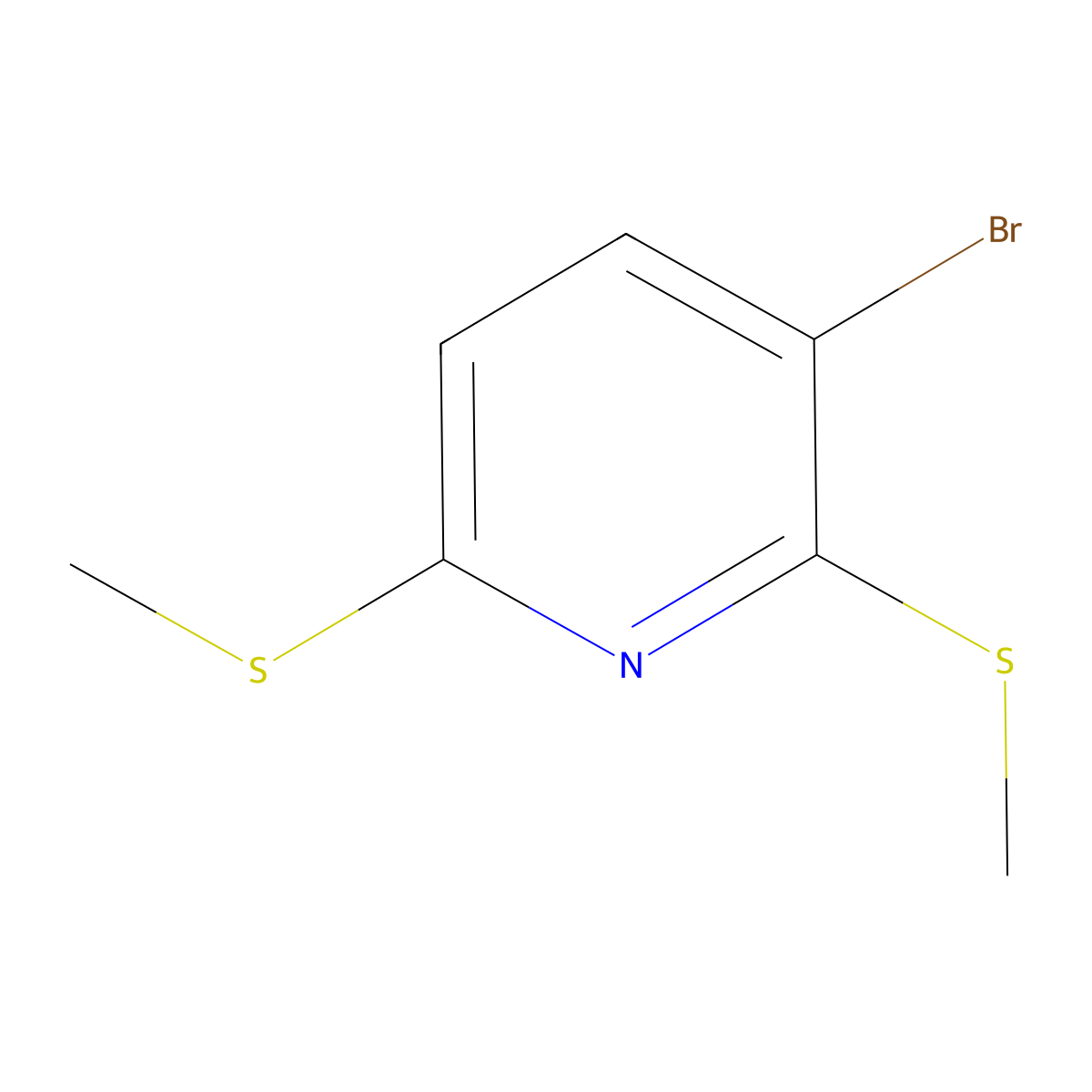 3-Bromo-2,6-bis(methylthio)pyridine molecular structure, CAS 1478090-92-4