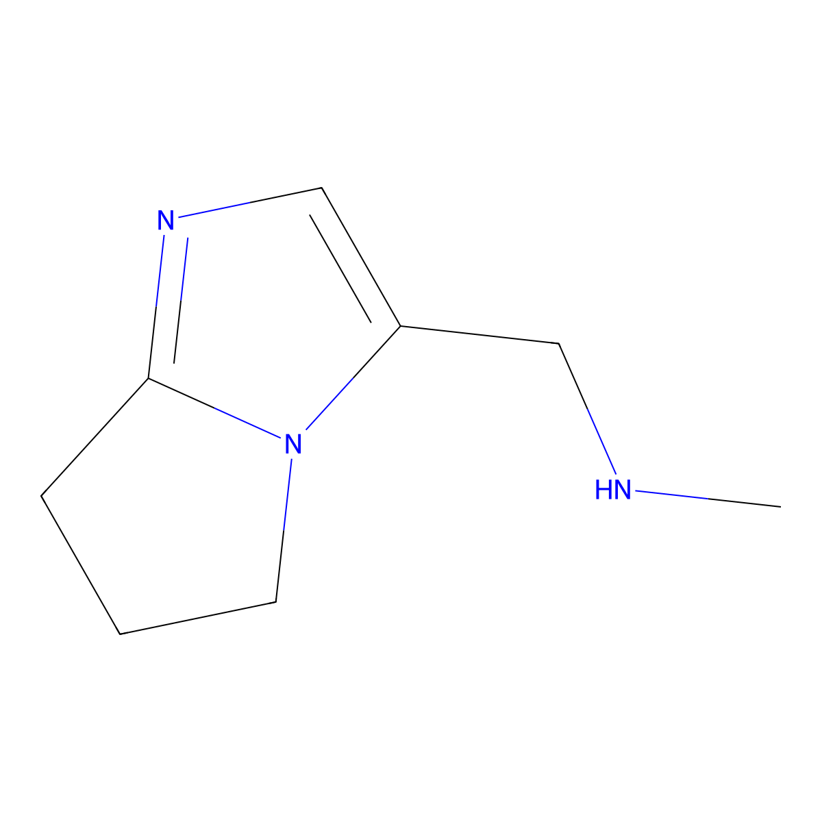1-(6,7-dihydro-5H-pyrrolo[1,2-a]imidazol-3-yl)-N-methylmethanamine molecular structure, CAS 1478109-61-3