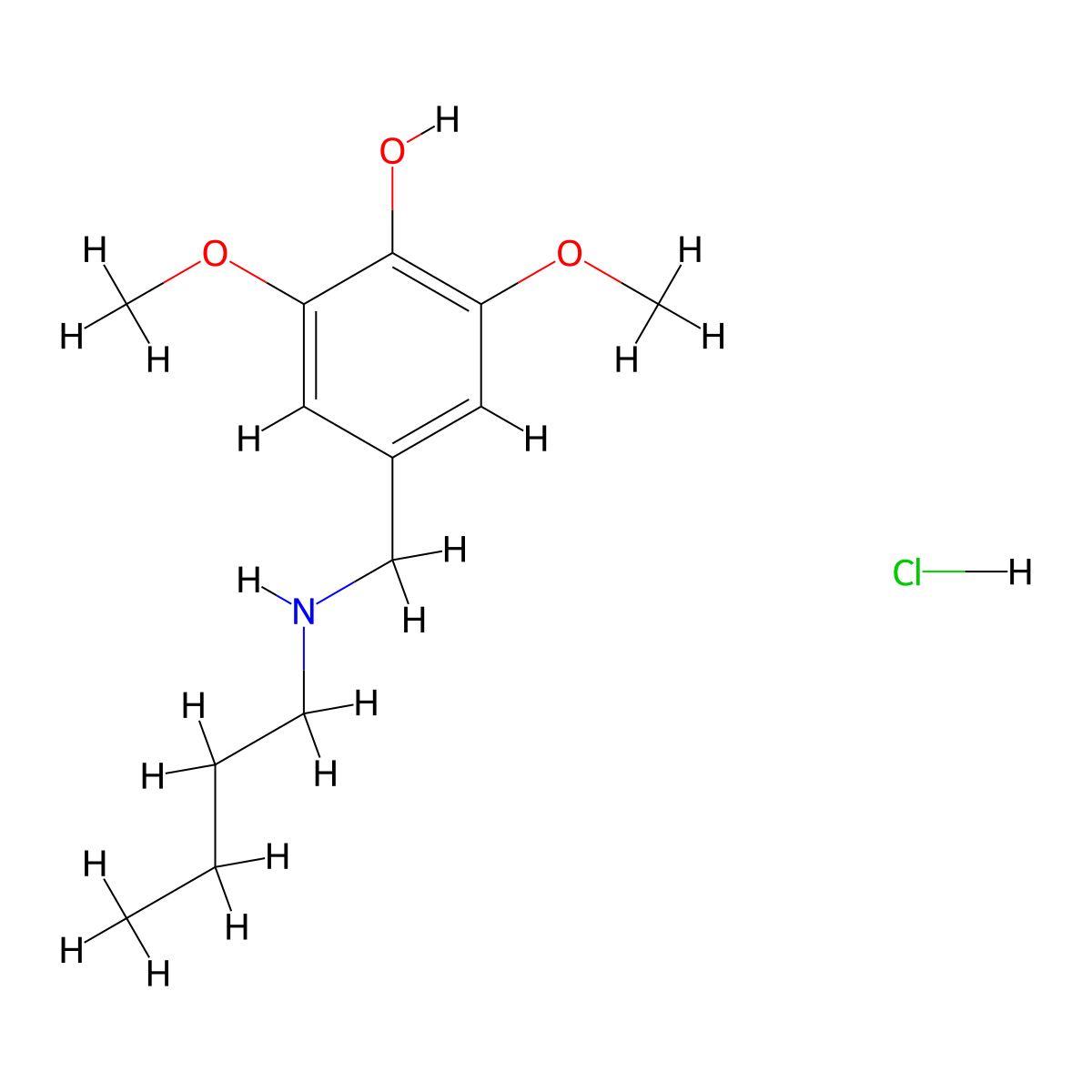 4-[(Butylamino)methyl]-2,6-dimethoxyphenol hydrochloride molecular structure, CAS 147811-98-1