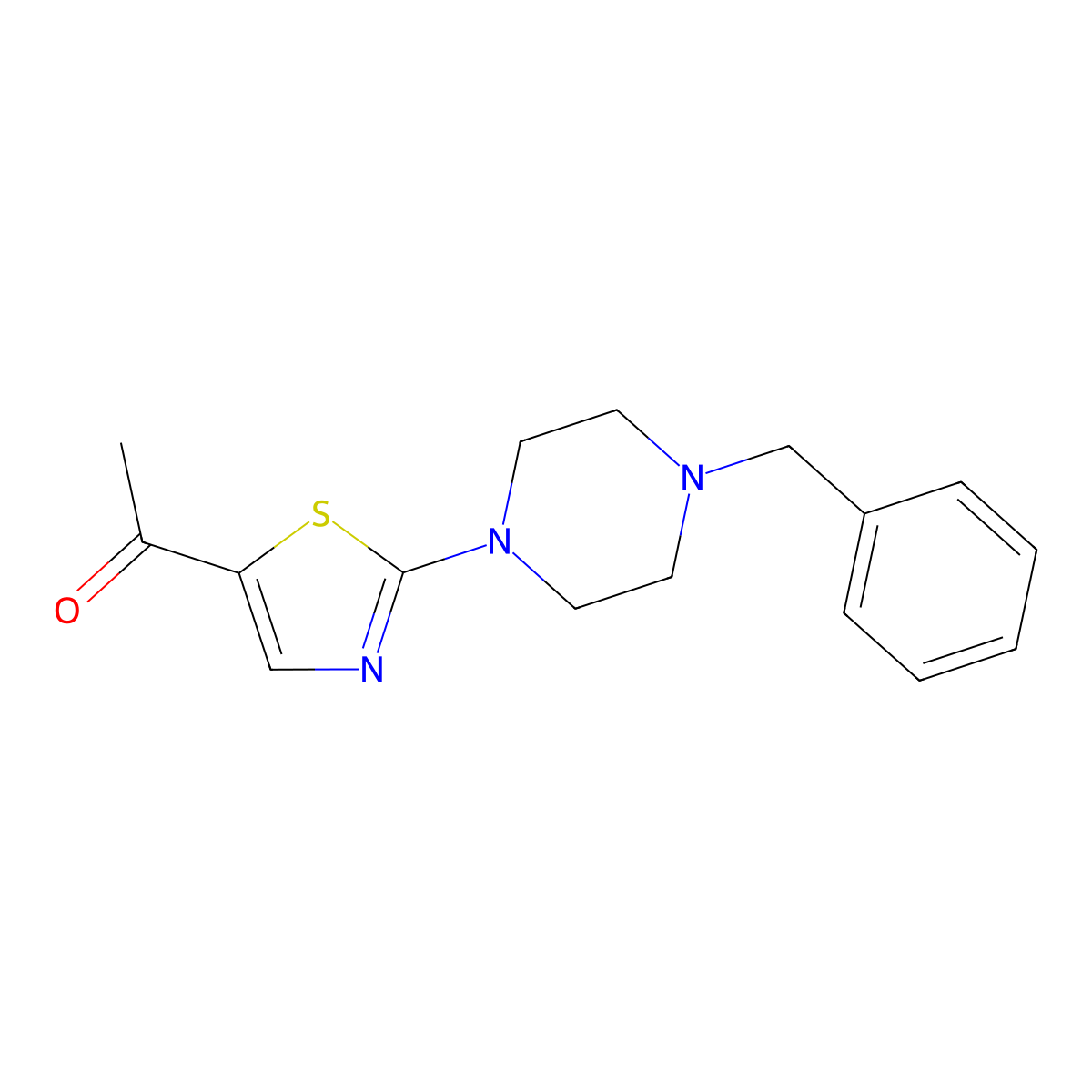 1-[2-(4-Benzylpiperazin-1-yl)-1,3-thiazol-5-yl]ethan-1-one molecular structure, CAS 1478125-58-4