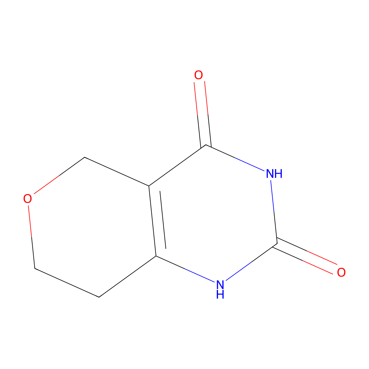 7,8-Dihydro-5H-pyrano[4,3-d]pyrimidine-2,4-diol molecular structure, CAS 1478126-83-8