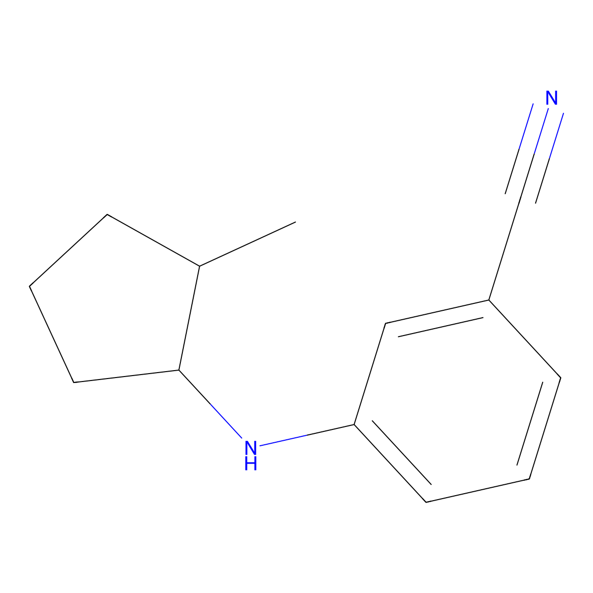 3-((2-Methylcyclopentyl)amino)benzonitrile molecular structure, CAS 1478130-53-8