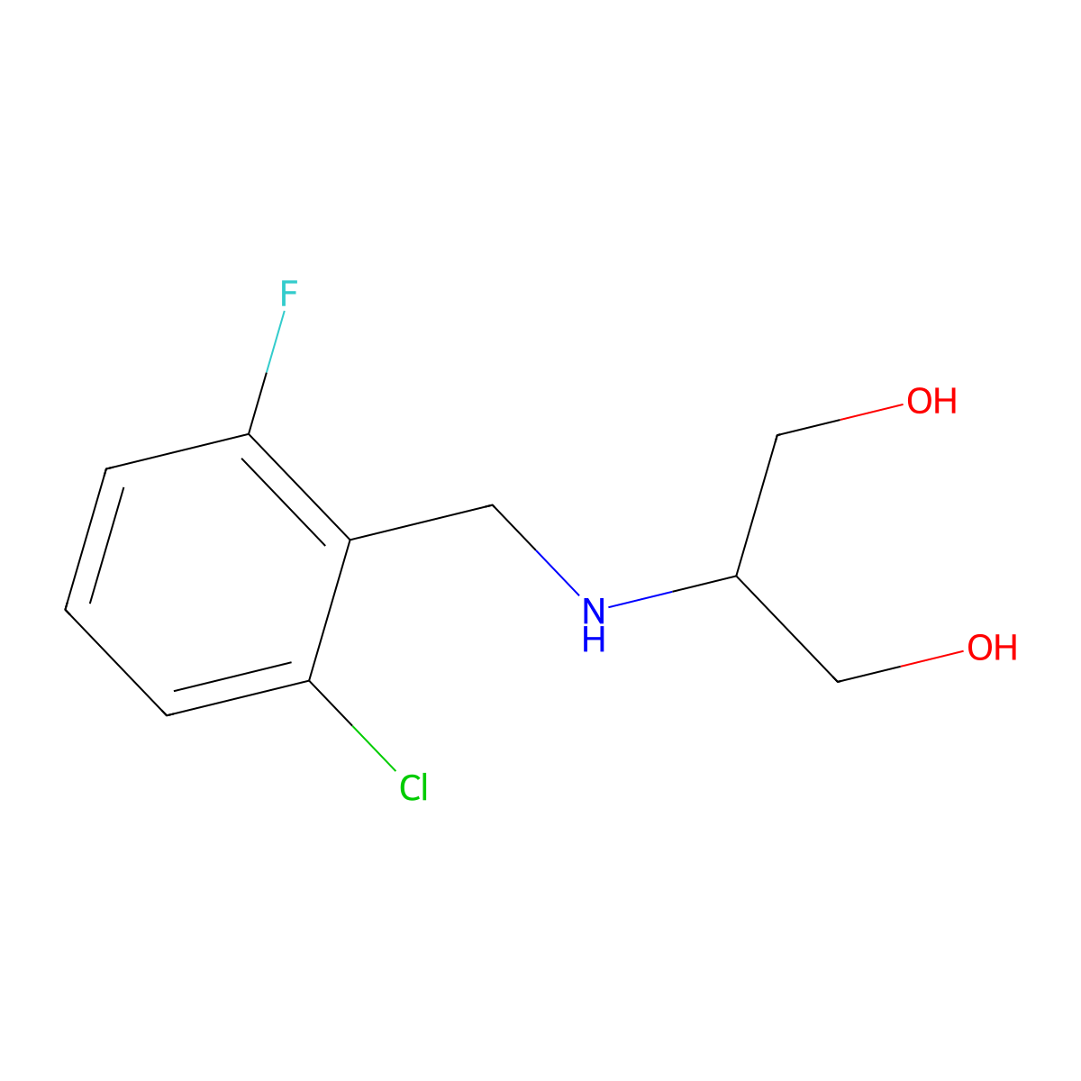 2-{[(2-Chloro-6-fluorophenyl)methyl]amino}propane-1,3-diol molecular structure, CAS 1478166-71-0