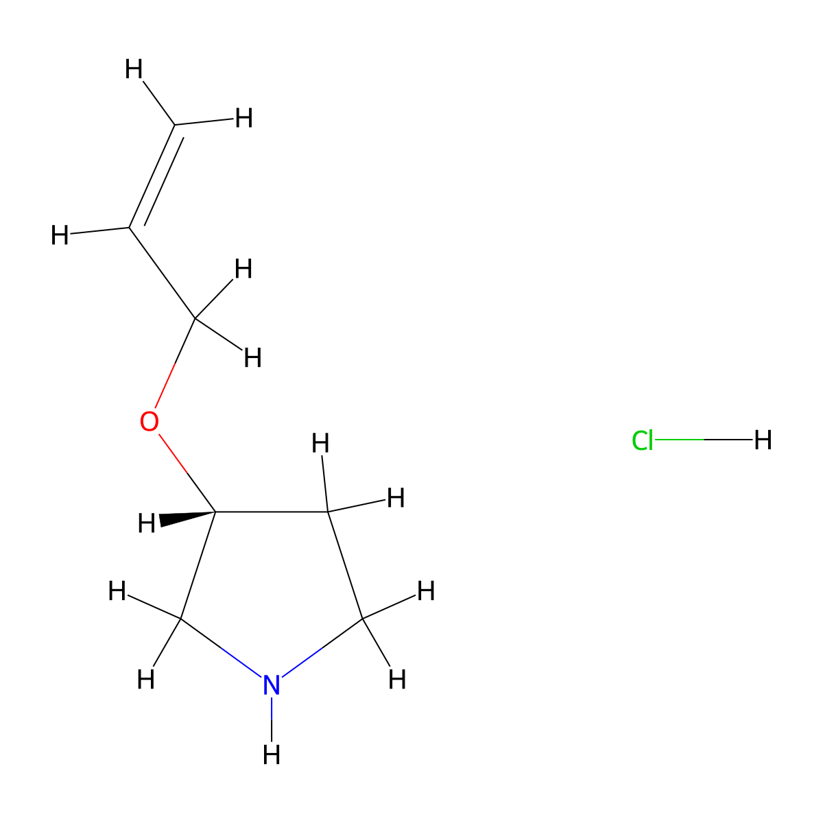 (R)-3-(Allyloxy)pyrrolidine hydrochloride molecular structure, CAS 1478194-93-2