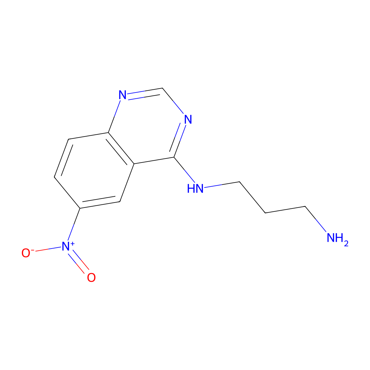 N1-(6-nitroquinazolin-4-yl)propane-1,3-diamine molecular structure, CAS 1478198-15-0