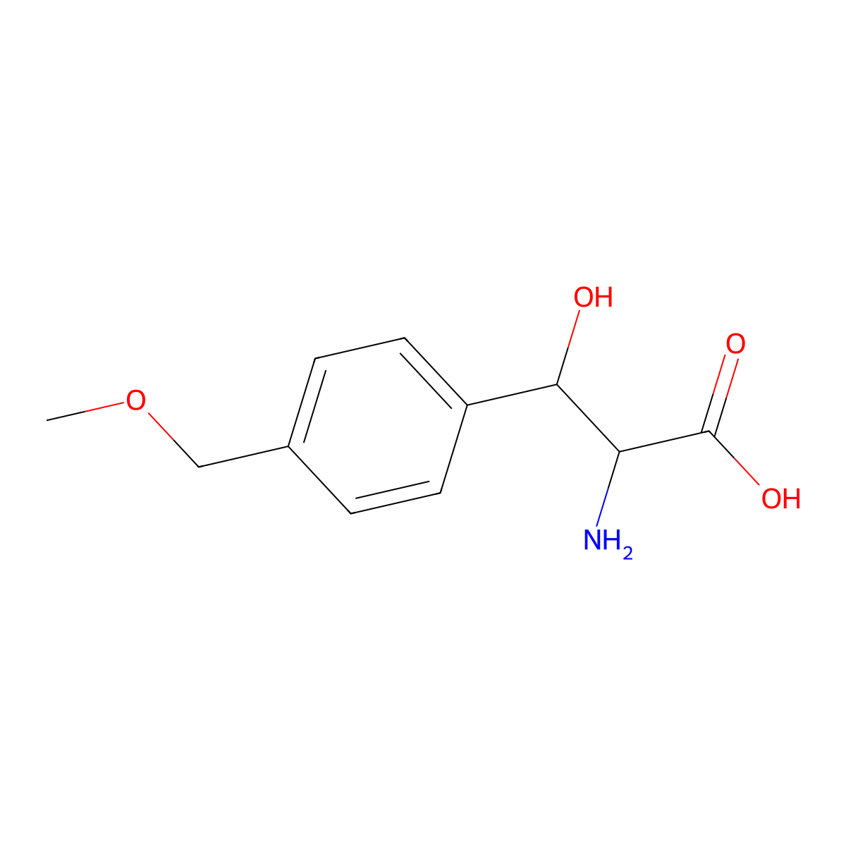 2-Amino-3-hydroxy-3-(4-(methoxymethyl)phenyl)propanoic acid molecular structure, CAS 1478199-75-5