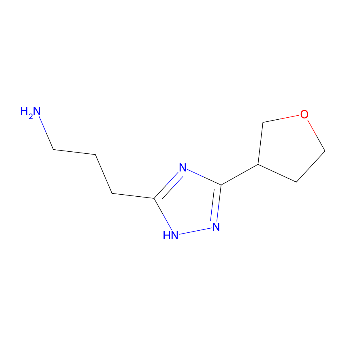 3-(5-(Tetrahydrofuran-3-yl)-4h-1,2,4-triazol-3-yl)propan-1-amine molecular structure, CAS 1478211-97-0