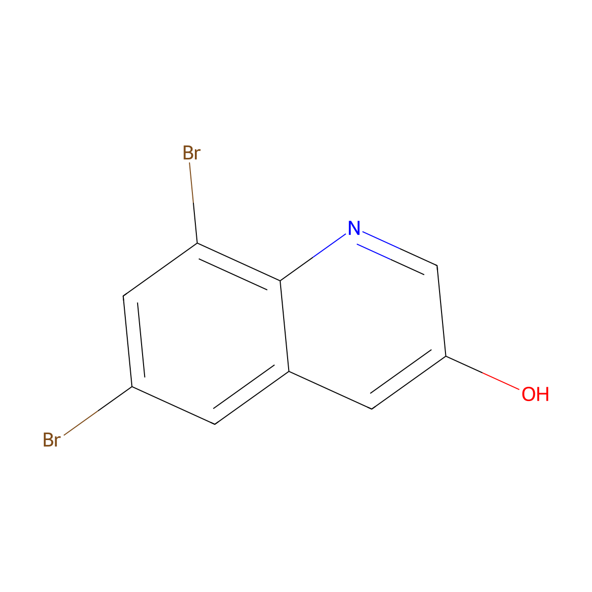 6,8-Dibromoquinolin-3-ol molecular structure, CAS 1478220-22-2