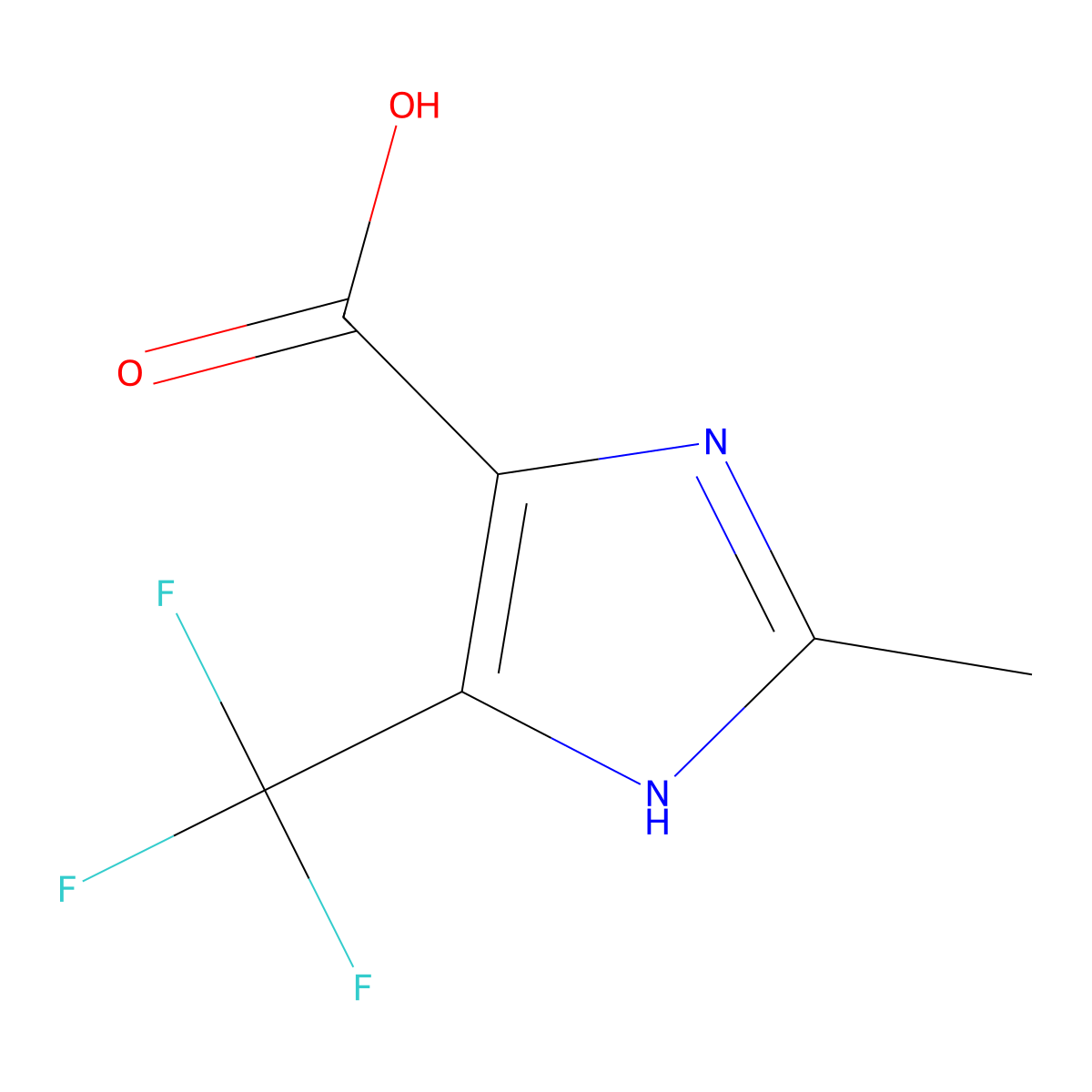 2-methyl-5-(trifluoromethyl)-1H-imidazole-4-carboxylic acid molecular structure, CAS 1478221-87-2