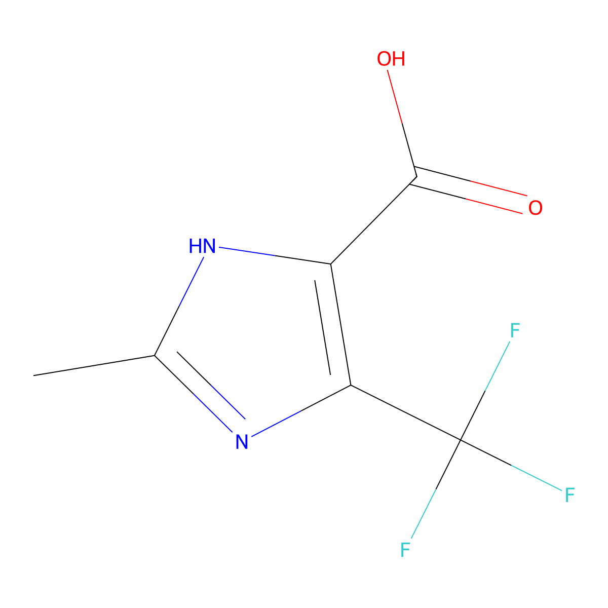 2-methyl-5-(trifluoromethyl)-1H-imidazole-4-carboxylic acid molecular structure, CAS 1478221-87-2