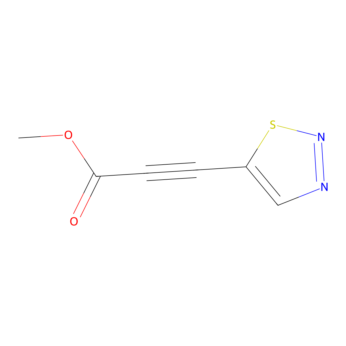 Methyl 3-(1,2,3-thiadiazol-5-YL)prop-2-ynoate molecular structure, CAS 1478240-74-2