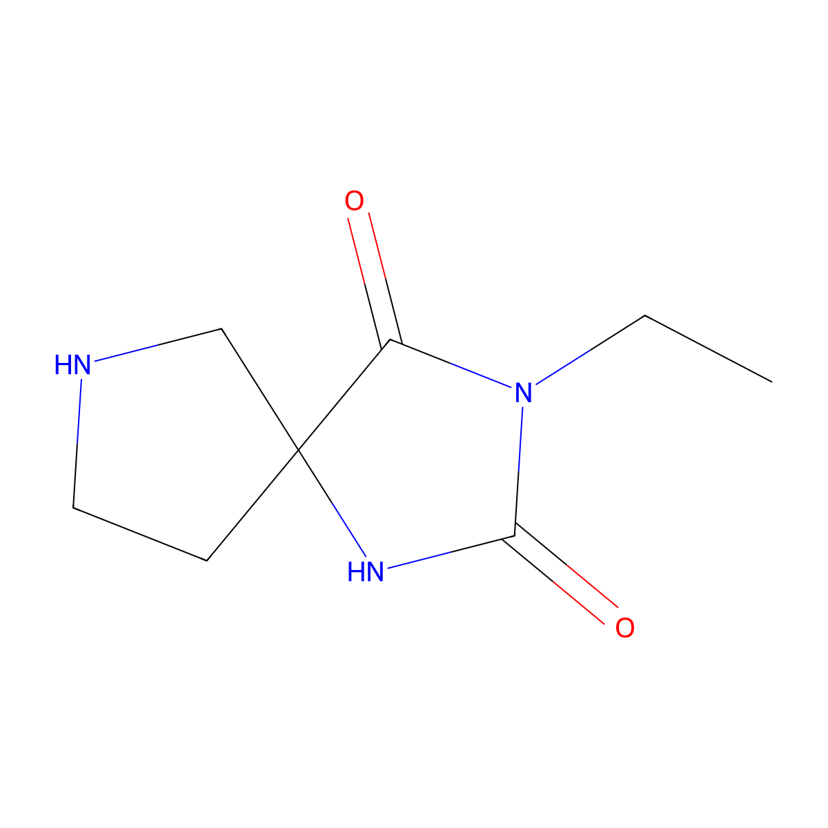 3-Ethyl-1,3,7-triazaspiro[4.4]nonane-2,4-dione molecular structure, CAS 1478257-76-9