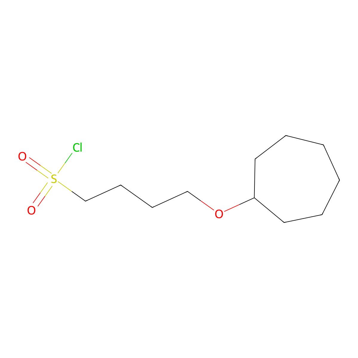 4-(Cycloheptyloxy)butane-1-sulfonyl chloride molecular structure, CAS 1478277-06-3