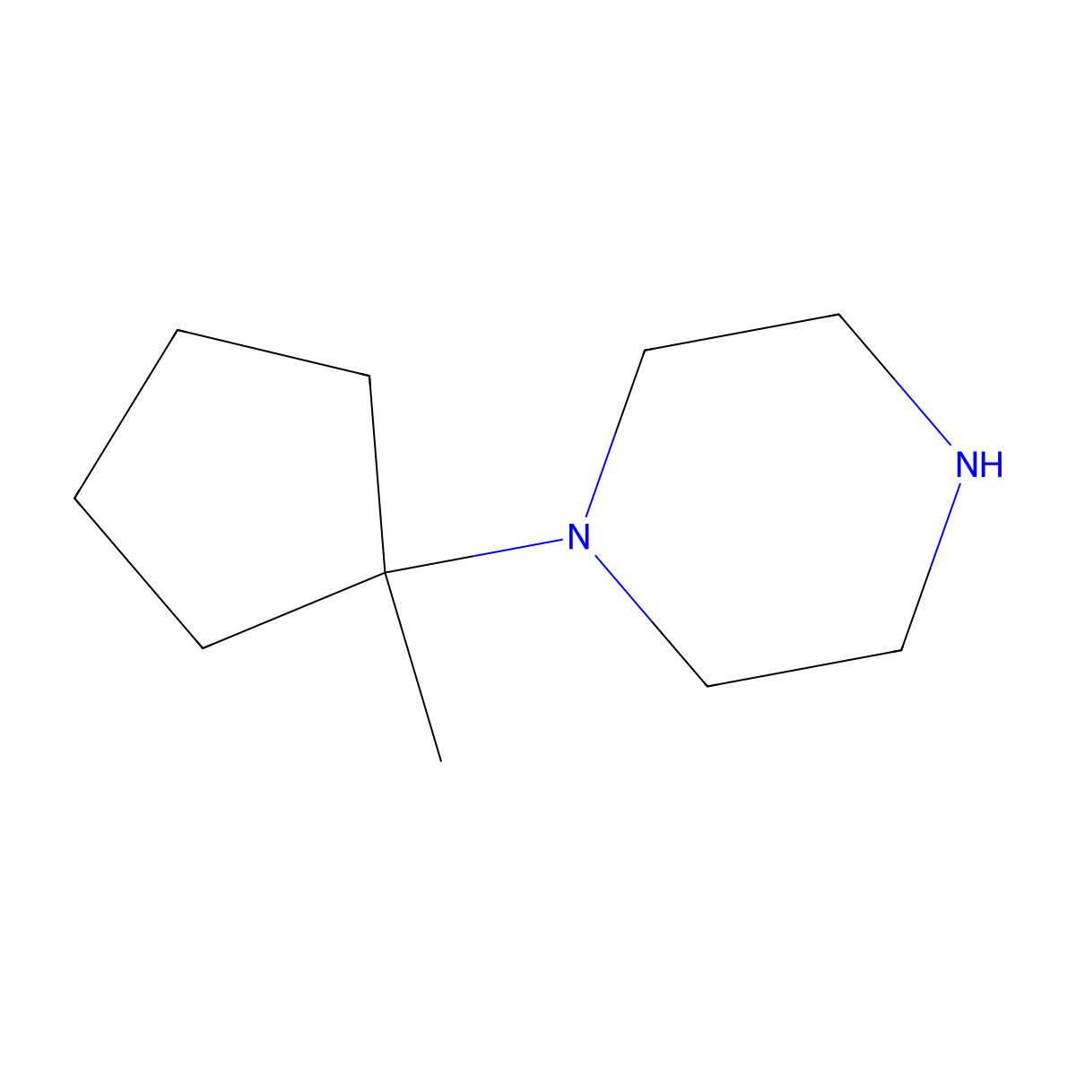 1-(1-Methylcyclopentyl)piperazine molecular structure, CAS 1478282-02-8