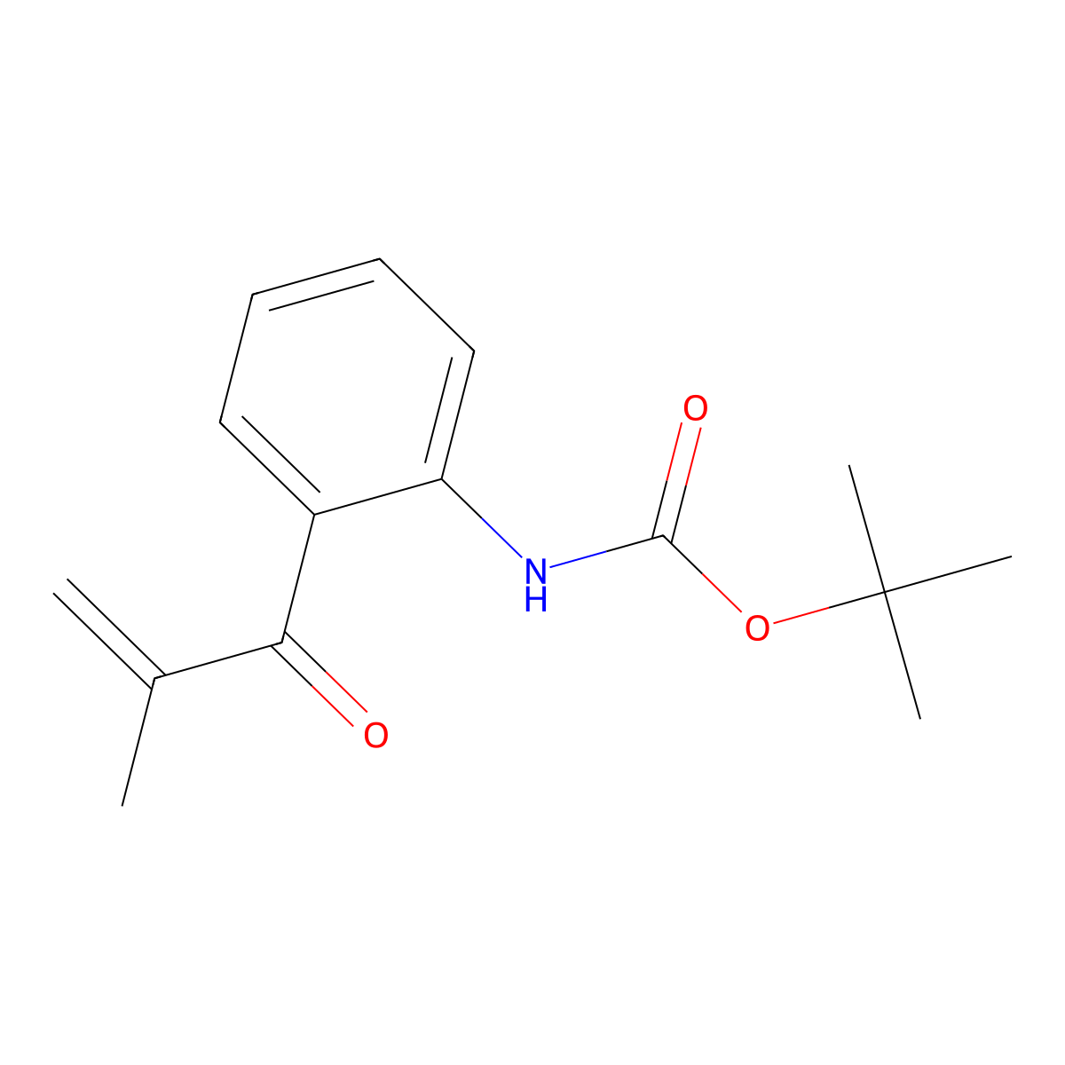 tert-butyl N-[2-(2-methylprop-2-enoyl)phenyl]carbamate molecular structure, CAS 1478290-50-4